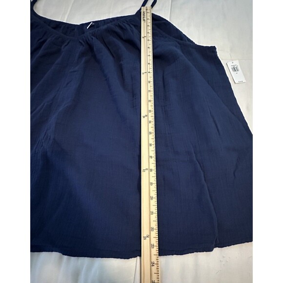 OLD NAVY Tie Shoulder Cami Swing Loose Flowy Tank Top Navy‎ Blue SIZE 4X NWT - Picture 3 of 8